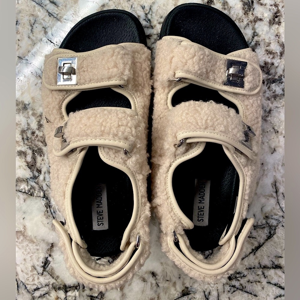 Steve Madden Shearling strappy-sandals